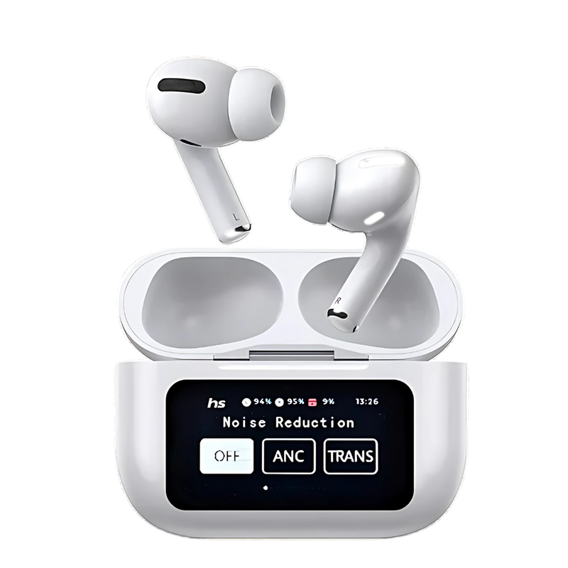 White A9 Pro ANC AirPods with Screen | Bluetooth 5.4