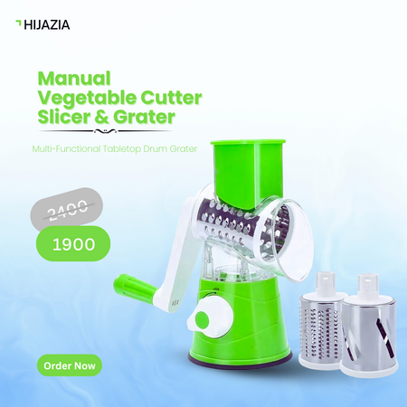 Multi-Functional Tabletop Drum Grater I Manual Vegetable Cutter Slicer & Grater | Chopper