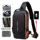 Blue & Brown | Multifunction Anti-Theft USB Charging Crossbody Shoulder Bag | Stylish, Secure, and Ready for Adventures