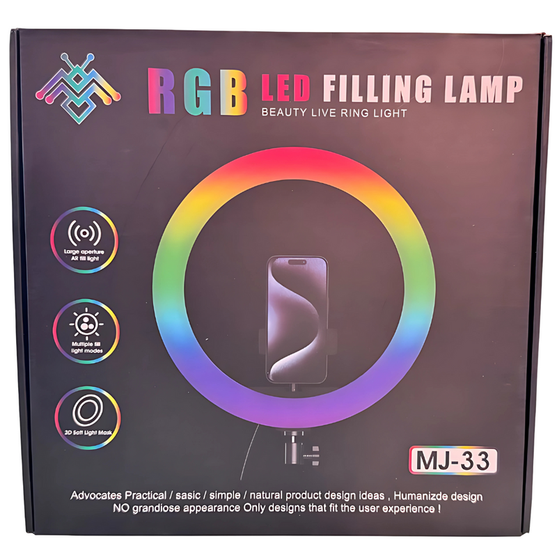 MJ-33 RGB LED Studio Ring Light – Professional Lighting for Photography & Content Creation