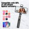 R1s Bluetooth Selfie Stick Tripod with Remote Control | 360° Foldable Selfie Rod for Phone & Action Camera with LED Light