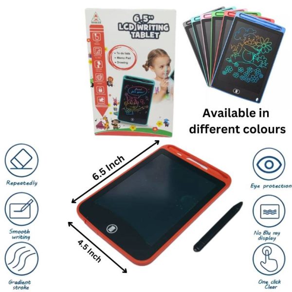 6.5-Inch Multi-Color LCD Electronic Writing Tablet | Premium Quality | Random Colors