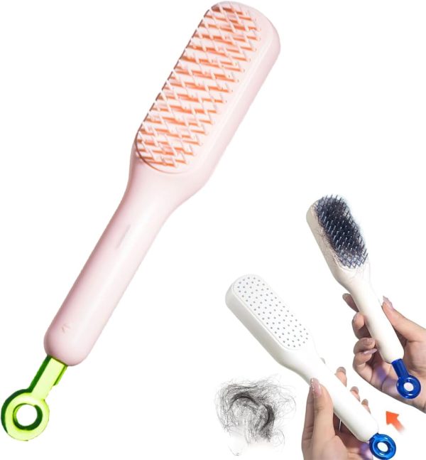 Self-Cleaning Hair Brush & Telescopic Comb (Random Color)